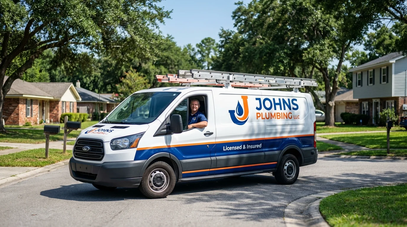 Johns Plumbing LLC service van in New Martinsville, WV