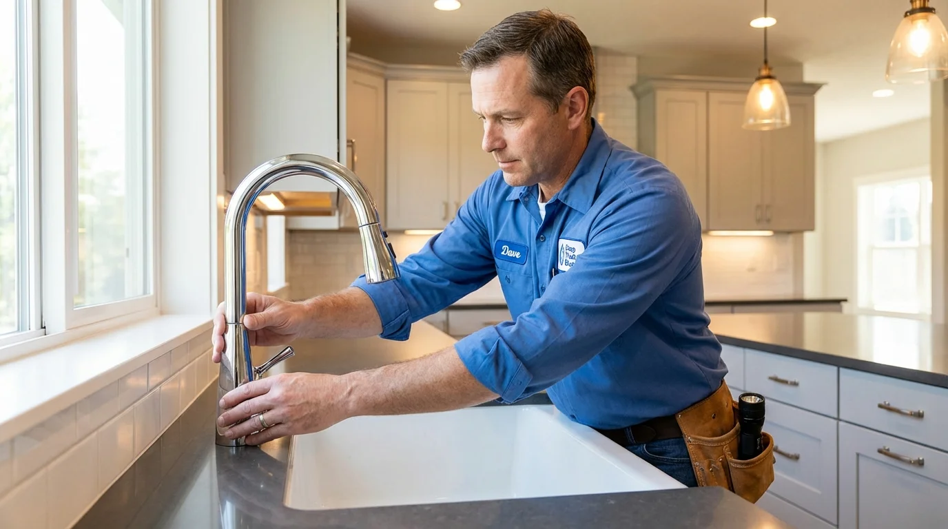 Kitchen faucet installation by Johns Plumbing LLC in New Martinsville
